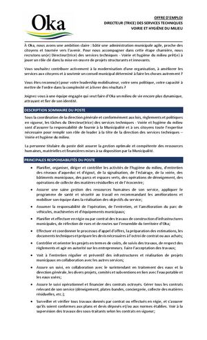 2026-07-14 Directeur, directrice des services techniques, voirie et hygiène du milieu