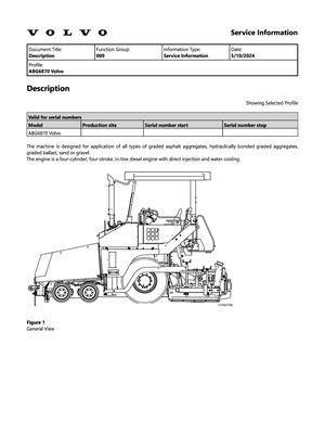 Volvo ABG6870 Wheeled Paver PDF Service Manual