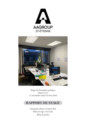 Rapport De Stage Lunetta Rémi