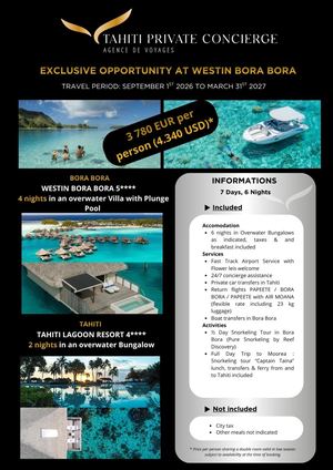 Package 6 nuits OW - BOB-PPT