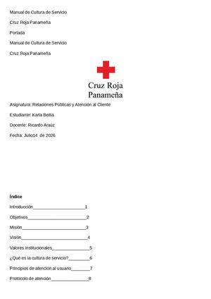 Manual de la cultura de servicio de la Cruz roja panameña