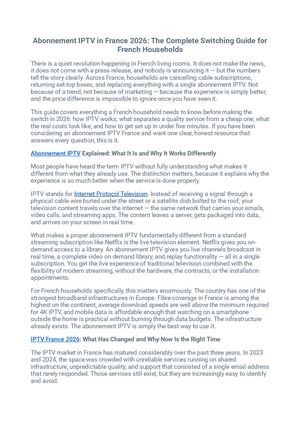 Abonnement Iptv In France 2026 The Complete Switching Guide For French Households