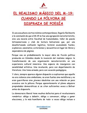 El Realismo Mágico Del M 19