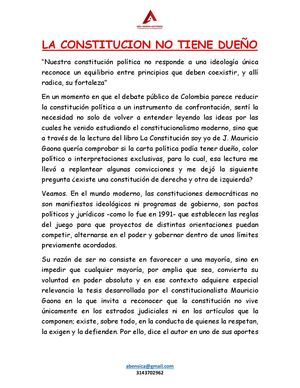 La Constitucion No Tiene Dueño