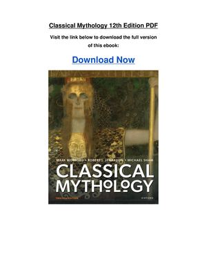 Classical Mythology 12th Edition Pdf
