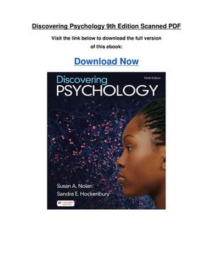 Discovering Psychology 9th Edition Scanned Pdf