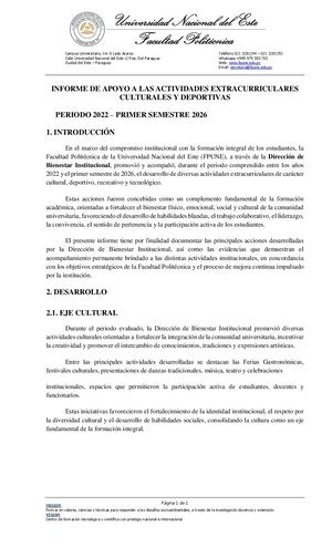 Informe Actividades Extracurriculares Deportivas Culturales 14 07 2026
