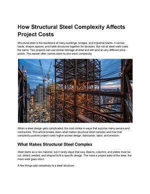 How Structural Steel Complexity Affects Project Costs