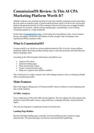 Commission Os Review Is This Ai Cpa Marketing Platform Worth It