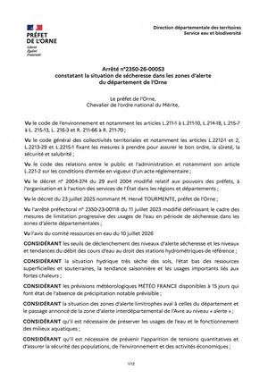 Arrêté sécheresse