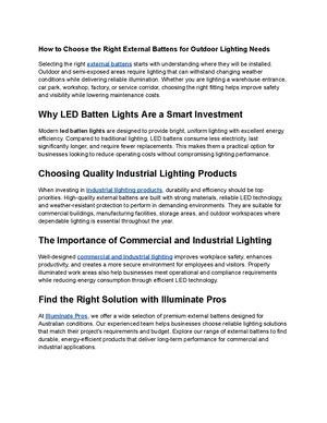 How To Choose The Right External Battens For Outdoor Lighting Needs