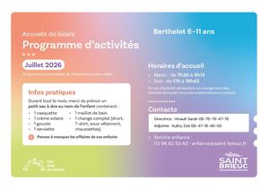 Berthelot 6-11 Ans Juillet 2026