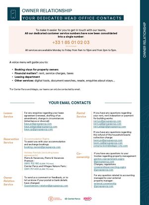 Owners Contacts Single N°