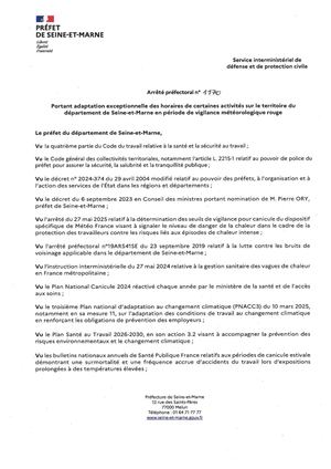 Arrete Portant Adaptation Exceptionnelle Des Horaires De Certaines Activites (1)