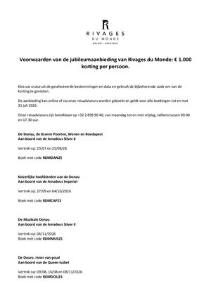 Conditions BENL - Offre 25 ans RDM