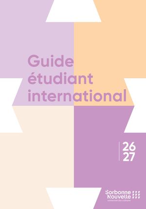 Guide étudiant international 2026-27 - Sorbonne Nouvelle