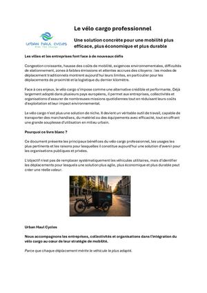 Le Vélo Cargo Professionnel