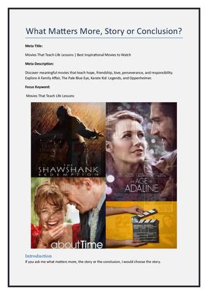 What Matters More, Story Or Conclusion