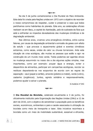 Escola A Ler Junho 2026