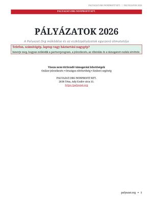 Palyazat Org Palyazatok 2026 Ekonyv