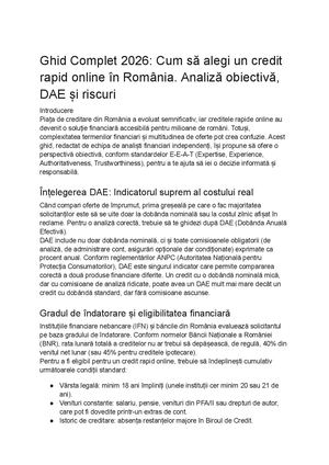 Ghid Complet 2026 Cum Să Alegi Un Credit Rapid Online îN România