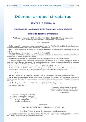 REFERENTIEL DE CLASSEMENT 2022