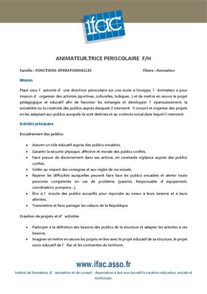 Animateur Trice Périscolaire - CDII - Voreppe