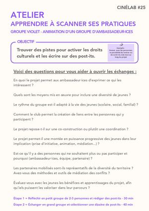 Fiches Apprendre À Scanner Ses Pratiques Droits Culturels