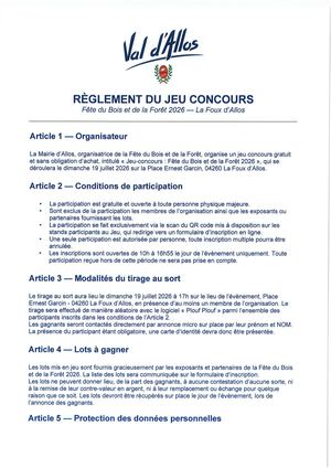 Règlement du Jeu-Concours