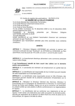 26 PSOC 2118 Installation Commerce Ambulant Au Parc Saint Pierre Du 04 07 26 Au 23 08 26 Publié Le 15 07 26