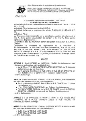 26 AT 1125 Réglementation Stationnement Et Circulation Boulevard D Alsace Lorraine Et Autres Du 31 07 26 Au 16 09 26 Publié Le 15 07 26