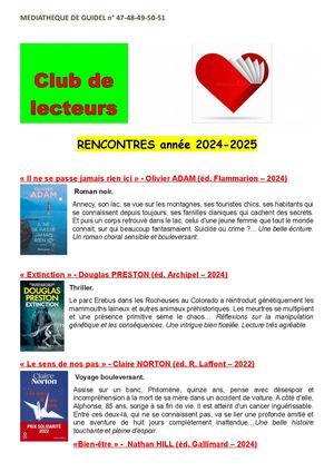 Club de lecteurs 2024 2025