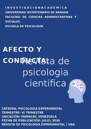 Afecto y conducta: Revista de psicologia cientifica