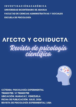 Afecto y conducta: Revista de psicologia cientifica