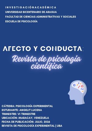 Afecto y conducta: Revista de psicologia cientifica