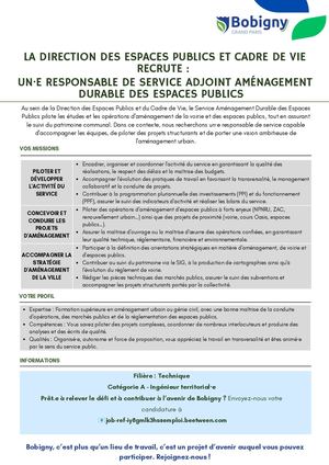 Responsable Adjoint Service Aménagement Des Espaces Publics Depcv