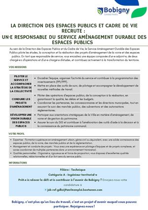 Responsable Service Aménagement Des Espaces Publics Depcv