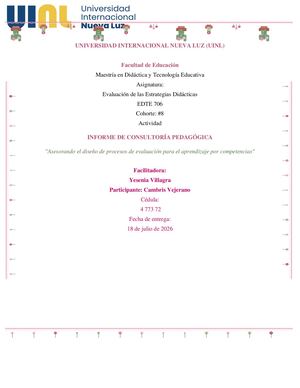 Universidad Internacional Nueva Luz Taller 2