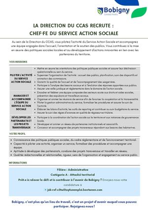 Chef Fe Du Service Action Sociale  CCAS