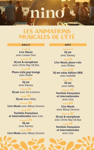 animations musicales Nino été 2026
