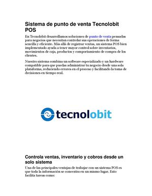 Sistema De Punto De Venta Tecnolobit Pos
