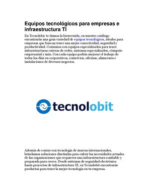 Equipos Tecnológicos Para Empresas E Infraestructura Ti