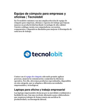 Equipo De Cómputo Para Empresas Y Oficinas