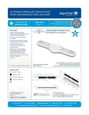 32PDxxx - 32'' Sumpless Propeller Drain