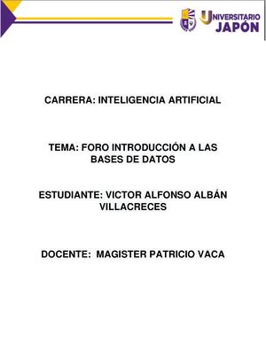 Foro Introducción Bases De Datos