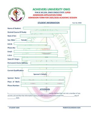 Nile University of Nigeria, Transfer 2026/2027 Admission Form 07047903330– 07047903330 JUPEB/DIRECT ENTRY FORM  The 2026/2027 Post Utme Admission Form call Dr Faith ☎️07047903330 is now available for qualified candidates seeking admission into Nigerian un