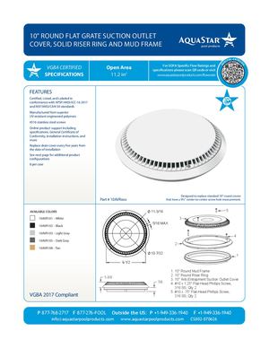 10AVRxxx - 10'' Round Anti Entrapment Suction Outlet Cover