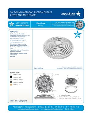 10MFxxx - 10'' Round Moflow Suction Outlet Cover