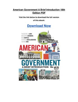 American Government A Brief Introduction 18th Edition Pdf