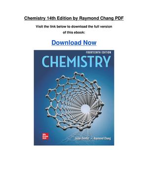 Chemistry 14th Edition By Raymond Chang Pdf